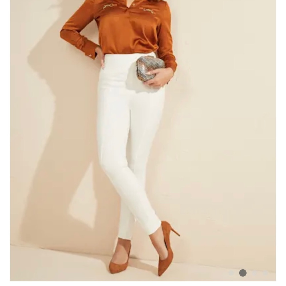 High rise ivory pants